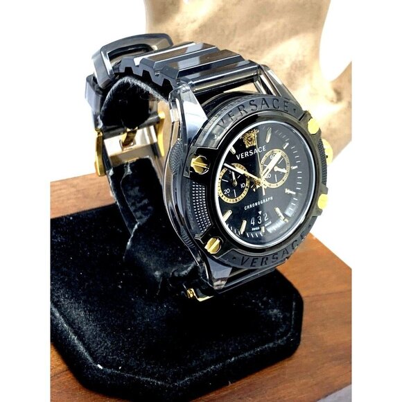 Versace Men's Watch VEZ700421 Icon Active Swiss Quartz Chronograph Gold … - Picture 14 of 14